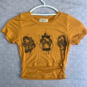 YELLOW CUT-OUT CROP-TOP